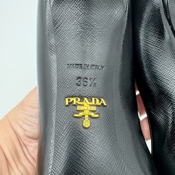 Prada Calzature Donna Vernice St. Saff Nero (Black); Size 36.5 (US 6) - Picture 10 of 11